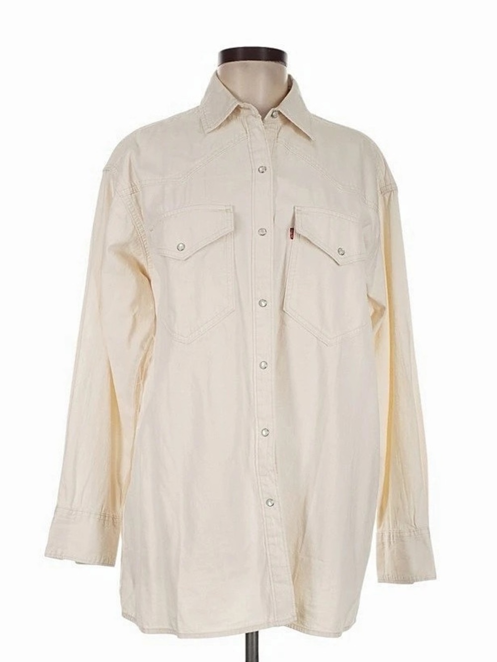 Levi's The Western Shirt Cream Medium Button Down Rodeo Cowgirl Festival NWT